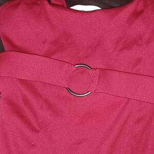 Chic Red Swimsuit with Belted Ring Detail